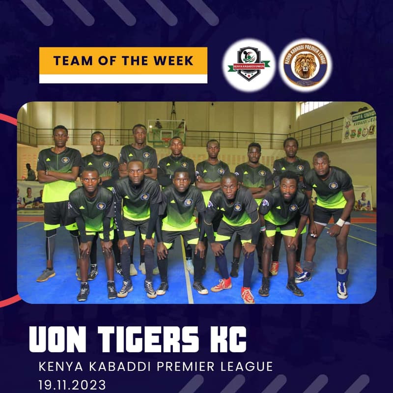 Team of the Week graphic for UON Tigers KC.