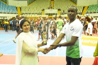 An award presented on court at the KKPL Season 1 finals, Kasarani.