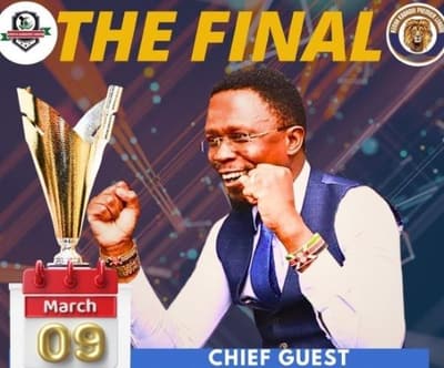 Poster for THE FINAL #Pambano naming CS Ababu Namwamba as chief guest, 9 March.