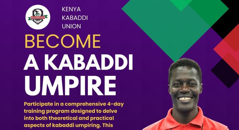 Poster: Become a kabaddi umpire — KKU’s Level 1 course, April 2024.